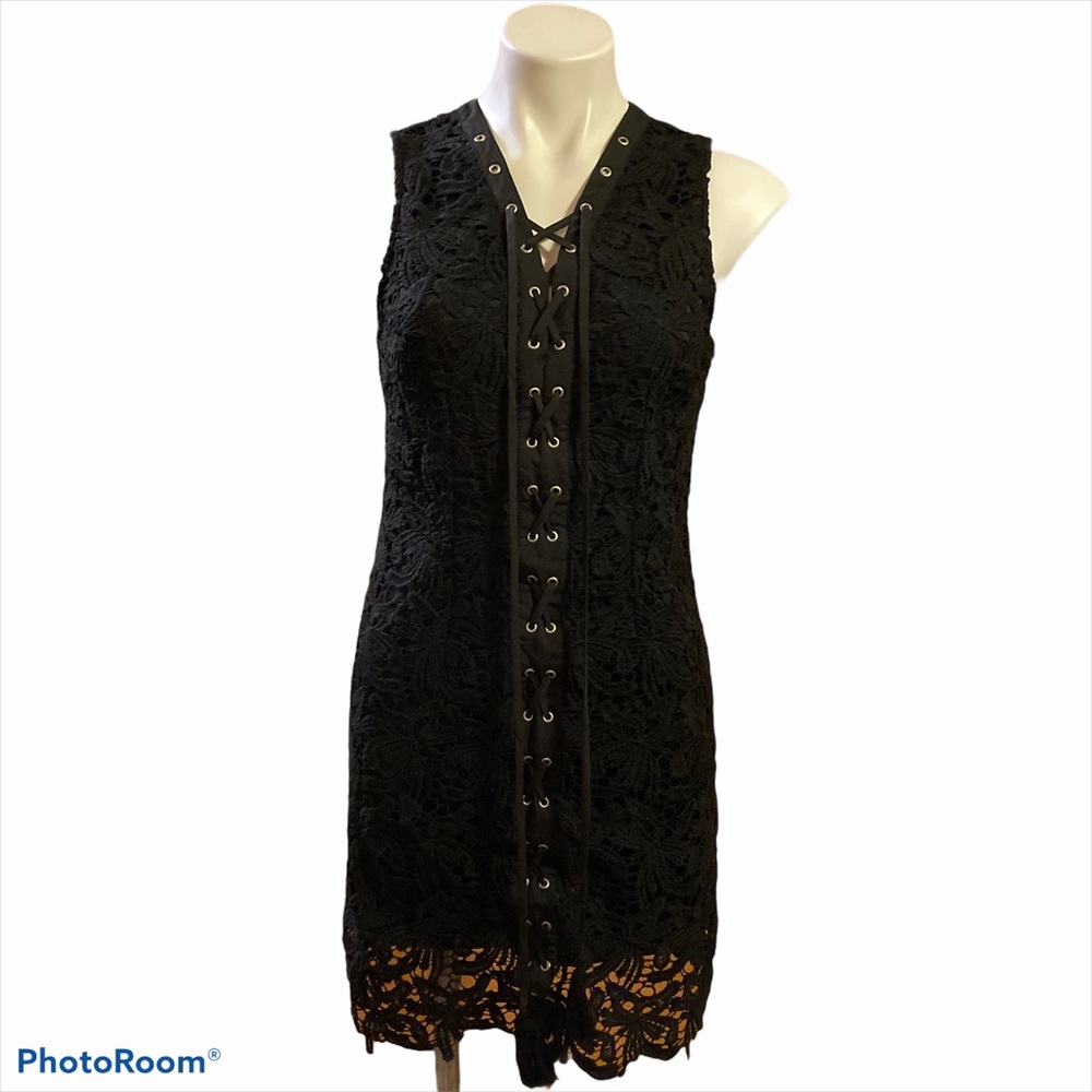 I. Joah black lace whimsygoth tie front dress -